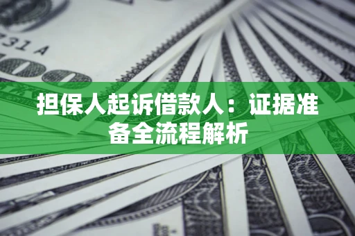 济南担保人起诉借款人：证据准备全流程解析